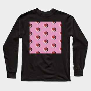 Halloween brain candy arranged in a pattern on a pink background. Long Sleeve T-Shirt